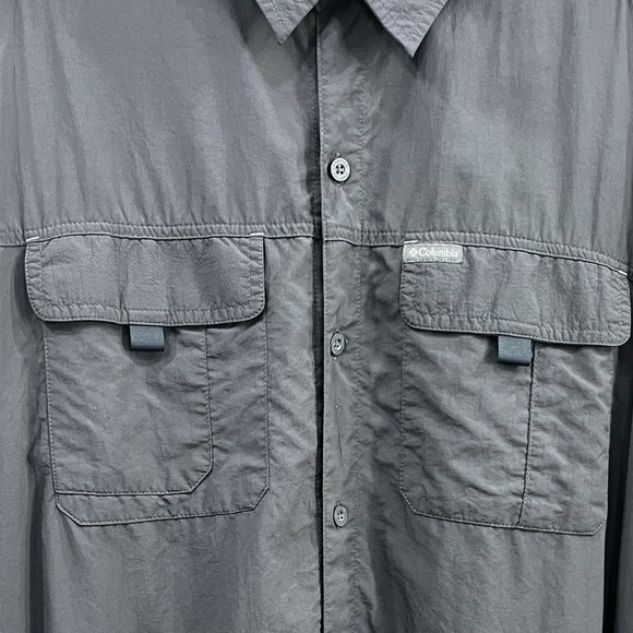 Columbia Omni-Shade UPF Fishing Shirt XL Gray Blue Long Sleeve Vented - Picture 4 of 7